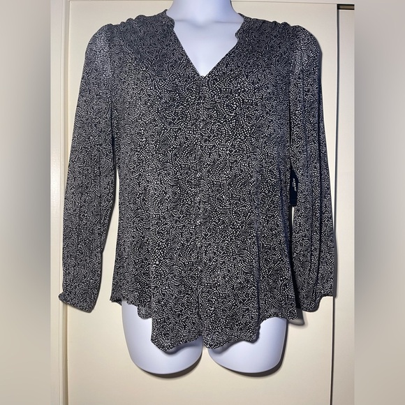 Black and White Patterned Women's Blouse Alfani size 0X - Picture 1 of 5